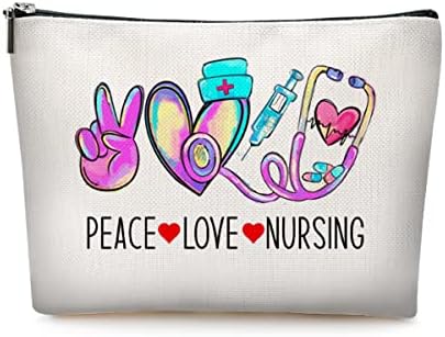 Azteoiz Nurse Acessórios para enfermagem Gretos de enfermagem Bolsa de enfermagem para mulheres Apreciação de aniversário do dia de enfermagem Presentes de natal para mulheres seus amigos colegas de trabalho Paz, amor de enfermagem