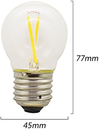 Mengjay® 1 PCS 2W 2700K 180LM Led Globe Bulbt 20W equivalente, E26 Candelabra Base Led Filamento Bulbos de candeladores, formato de vidro fosco