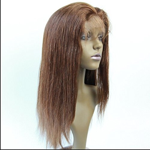 Boa Quanlity 24 Lace Full Lace Human Hair Wigs com Bebê Hair Virgin Virgin Remy Human Human Color reto natural 4 marrom claro