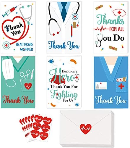 36 Pacote de agradecimento Cartão de saúde Os profissionais de saúde agradecem cartão de presente do cartão de enfermeiro presente