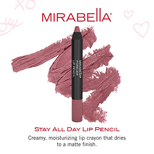 Mirabella Velvet lápis Lip, Forever - Fique o dia todo - Cremoso, hidratante e duradouro Lip Lip Feller e Jumbo Stick Stick