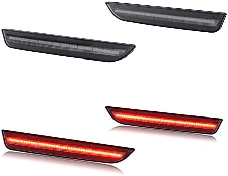 Kit de luz do marcador lateral traseiro da LDETXY para Ford Mustang 2010-2014, Lens defumado Red LED completo LED traseiro Sidemarker