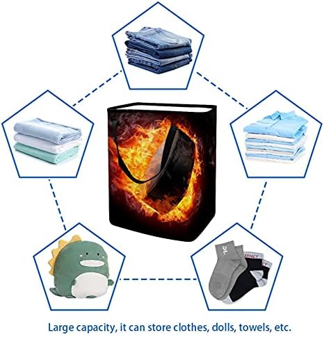 DjRow Tester Hóquei no gelo com fogo de chama Alto lixo dobrável de lavanderia com alças roupas dobráveis ​​e cestas