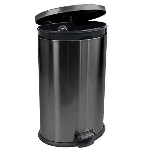 Lata de lixo da cozinha de podônia, lixo de 10,5 galões pode aço inoxidável oval de cozinha lata de lixo, lata de lixo, lata