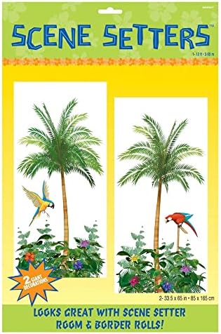 Setters de cena de palmeira amscan decoração de festa, 65 x 33 1/2, 2 pcs