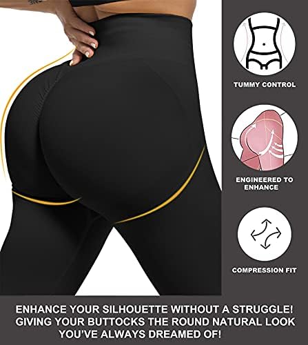 CHRELISURE 3 peças Lifting Gym Workout Leggings Para mulheres, Scrunch Butt Leisless Leggings