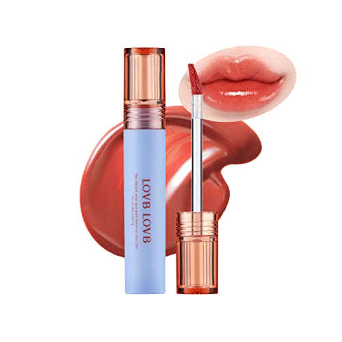 LOVB LOVB Pudim Glow Korean Lip Tint | Tonalidade de brilho labial duradouro para lábios brilhantes e hidratados