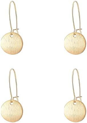 Seakuur 2 pares Discos de círculo de ouro Brincos de gotas para mulheres Brincos de declaração de aro pequeno e redondo Jóias minimalistas para mulheres Presente para ela para ela