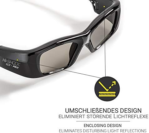 Hi-Shock “Black Diamond”-DLP Pro 3D Glasses | Para todas as marcas DLP 3D Projecores: Acer, Benq, Optoma, ViewSonic, LG, Infocus,