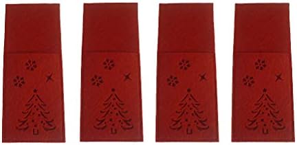 PretyZoom 4pcs Red Hableware Tableware Hollow Out Floco de neve e Facas de falhas de design de árvores de Natal Bolsas bolsas