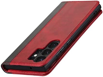 Caixa Flip para Samsung Galaxy S23/S23 Plus/S23 Ultra, Caixa de carteira fólio com suporte de cartão de adsorção magnética