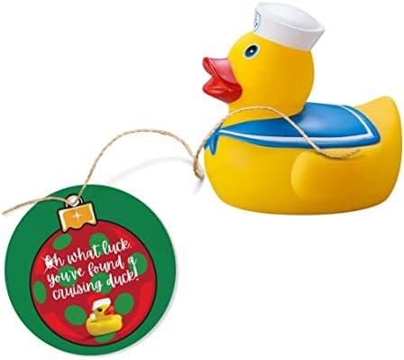 Cruzing Ducks Holiday Christmas Ornament Circle Hang Tag | 30 PK | 2,5 em tags círculos | Polka Dot Design | Anexo aos