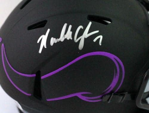 Randall Cunningham autografou os vikings Eclipse Speed ​​Mini capacete