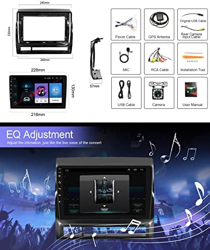 Estéreo de carro Android de 9 polegadas para Toyota Tacoma 2005-2015 com navegação por GPS, Rádio do carro de tela de toque Rimoody com Bluetooth FM WiFi Mirror Link + Backup Camera