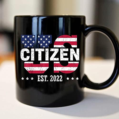 Camcam Novos presentes de cidadania dos EUA para homens e mulheres 2022, caneca de café de cerâmica de 11 onças impressa,