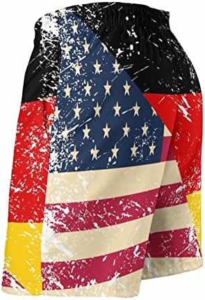 American e Alemanha Bandeira Retro da praia masculino rápido short seco shorts casuais troncos esportivos shorts com bolso