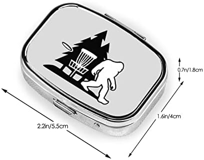 Bigfoot Disc Golf Golf Square Mini Pill Case Caso Travel Medicine Organizer Compartamentos portáteis Caixa de comprimidos de metal