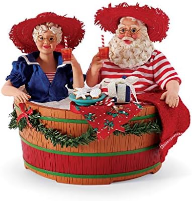 Departamento 56 Sonhos Possíveis pelo Sea Papai Noel e Sra. Claus Hot Tub Party Party, 8 polegadas, multicolor