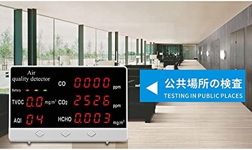 Detector de dióxido de carbono YuUand 5 em 1 HCHO CO AQI TVOC Testador de qualidade do ar portátil mais funções