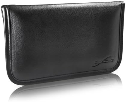 Caixa de ondas de caixa para Motorola Droid Maxx 2 - Bolsa de mensageiro de couro de elite, design de envelope de capa de couro sintético para Motorola Droid Maxx 2 - Jet Black