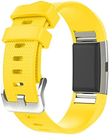 Ysang para Fitbit Charge 2 Bandas de relógio acessório Pacote de 2 Substituição Soft Silicone Gel Classic Sport Bracelet Bandtrap Watch