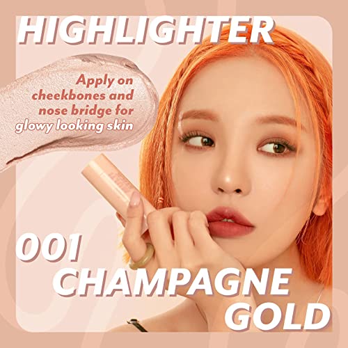 Eu sou o Meme Highlighter Stick para o rosto - sou multi -stick | 001 Gold de champanhe, 0,25 oz + malha de sombra - I'm Stick