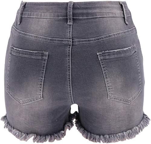 Shorts de bicicleta miashui com bolsos mulheres plus size calça jeans jeans Bottom short casual buraco de bolso de bolso jeans jeans jeans jeans