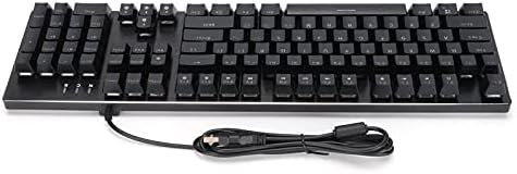 Teclado de jogos mecânicos Gowenic, 104 itens mecânicos de eixo verde -mecânico USB Teclamento completo do teclado Teclado Botão Misto