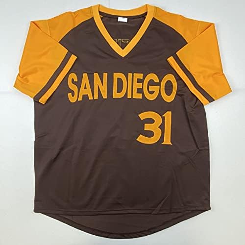 Autografado/assinado Dave Winfield San Diego Brown Retro Baseball Jersey JSA CoA