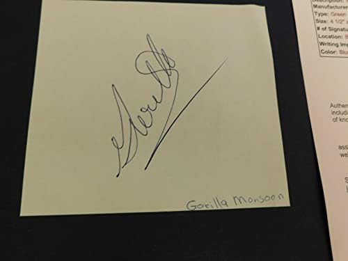 Vince McMahon e Gorilla Monsoon assinaram a página do álbum vintage raro Nome completo JSA