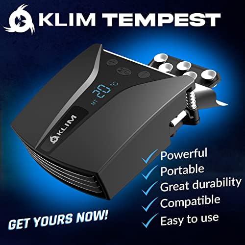 Klim Tempest Laptop Cooler com ventilador de vácuo - novo 2023 - Ventilador de laptop com exibição - Detecção de temperatura + modo automático/manual - 4000 rpm - portátil - Compatível com almofadas de resfriamento de laptop