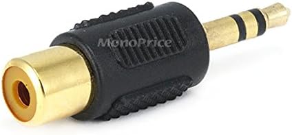 MONOPRICE 107147 Plugue estéreo de 3,5 mm para adaptador RCA Jack, banhado a ouro, preto