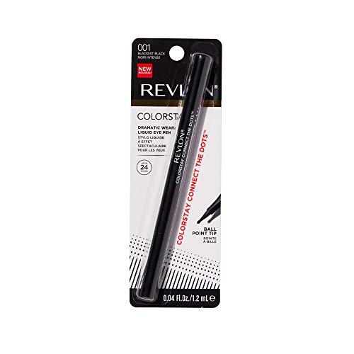Revlon colorstay líquido caneta líquida, ponto de bola, preto preto - as embalagens podem variar