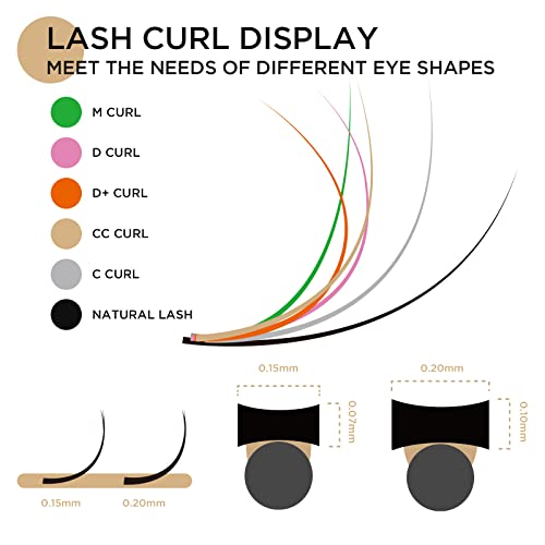 LashView Ellipse Extensões de Cinelas Planos Lashes Proputamente Lashes Pro Use 0,20mm D Curl 8mm