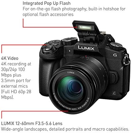 Panasonic Lumix G85 4K Câmera sem espelho com lente Lumix G Panasonic, 25mm, F1.7 ASPH
