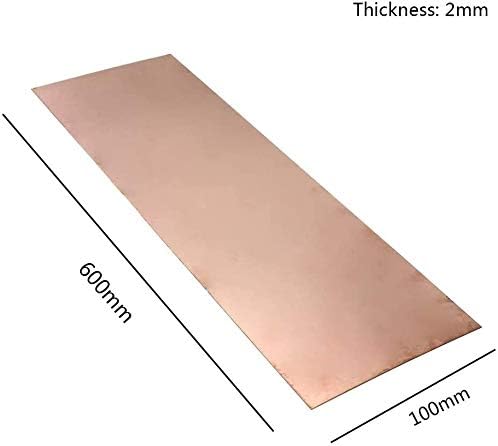 Folha de cobre de cobre de metal xunkuaenxuan 1. 5mm 100mm x 600mm de metal desligado qualidade Prime, 2mm*100mm*600 mm,