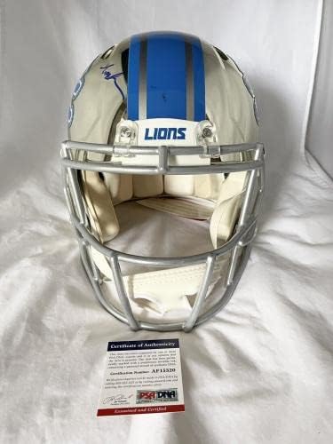 Detroit Lions Calvin Johnson assinou o capacete Auth Chrome em tamanho grande PSA - capacetes NFL autografados