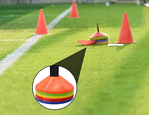 Cones de disco FGBNM, 50/100/200 PACK AGILIDADE CONES de futebol com bolsa de transporte e suporte, cones de futebol para treinamento