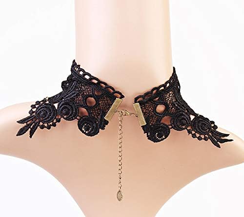 iwensheng halloween figurina jóias para mulheres - colar de gargantilha de renda preta steampunk acessórios de jóias góticas, traje de colar de gargantilha de vampiros para meninas adolescentes