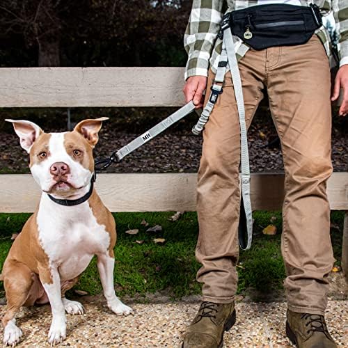 Mountain Hound Dog Bungee Leash para cães pequenos, médios e grandes com cinto de segurança e sem absorção de choque de