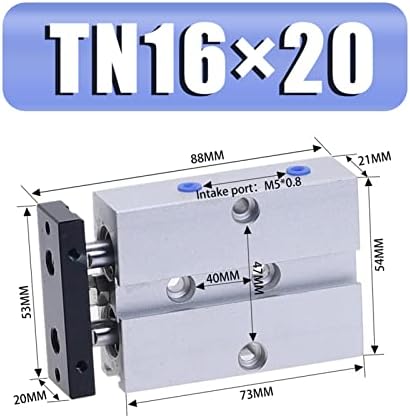 Conector de ajuste 1pcs haste dupla pneumática TN16 furo 5/10/15/20/2013/35/40/50/60/60/70/80/90/10/2010/150 mm