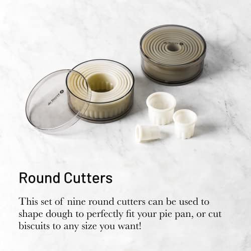 Definir Round Cutters - Conjunto de 9 peças - Facilmente corte, forma e formam tortas, tortas, biscoitos e outros assados ​​- lavadora