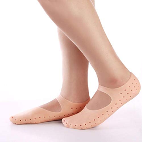 PretyZoom 2 pares meias de silicone Gel Meias hidratantes com orifícios Protetor de cuidados com os pés impedir a fasciite