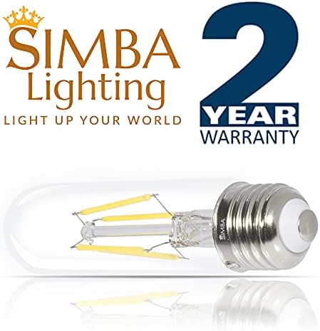 LED de iluminação Simba T10 Tubular Edison Filamento Bulbos de 6W 60 W 60W equivalente 120V para exibição de gabinete, lâmpadas de piano, decorativo de vidro transparente, base E26 padrão, branco natural 4000k