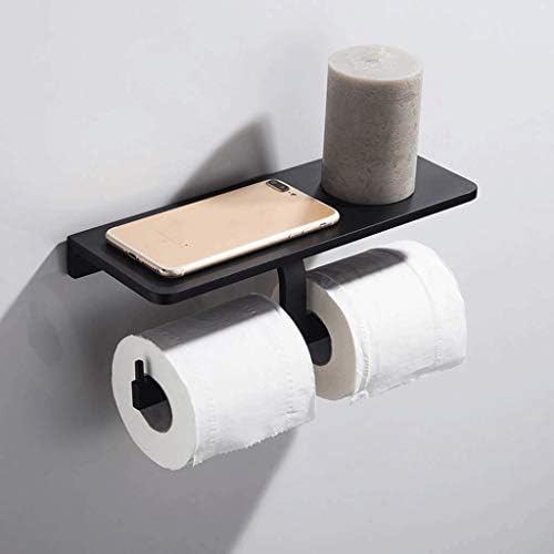 Porta de papel de papel higiênico wszjj -suporte de papel Toilet, suporte moderno de rolo duplo com suporte para telefone, suporte