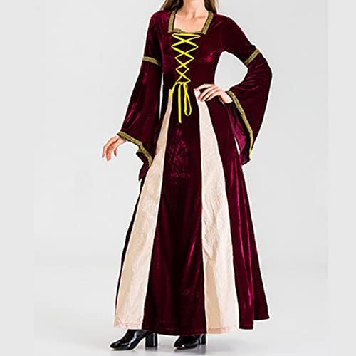 Traje renascentista feminino medieval jeansise vestido camponês tampas de manga irlandesa sob vestido de halloween