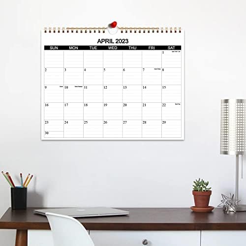 2023-2024 O calendário da parede do calendário vai de abril de 2023 a junho de 2024-15 meses calendário com papel grosso para planejar e organizar para casa ou escritório, 8,5 x 11 polegadas, preto