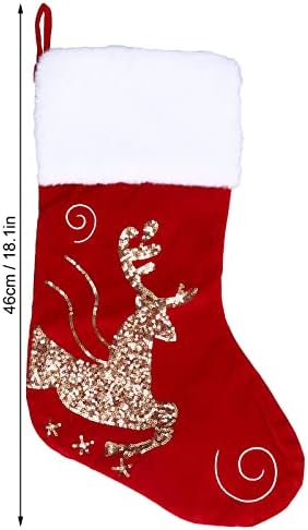 meias de Natal da PLPLAAOO, 18,1 em presente clássico de meia de Natal clássico, para meninos meninos árvores de Natal decoração de festa, para brindes de doces de Natal, meias familiares