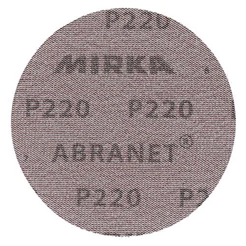 Mirka Mid62520CAUS LANDER ORBITAL ALENTO ELÉTRICO DIRETO, 6 polegadas, amarelo, preto e 9A-232-220 de 5 polegadas de 5 polegadas de malha abrasiva de 5 polegadas de malha abrasiva discos, caixa de 50 discos
