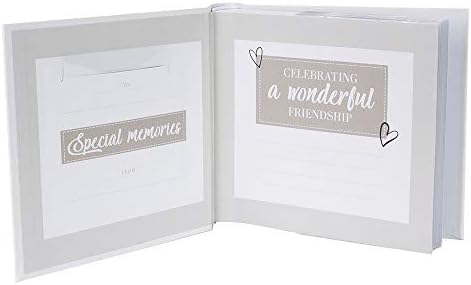 Happy Homewares Homewares White Friends Forever Foto Álbum com Texto de Gold Foil - Possui 80 4x6 Pictures - Ideia